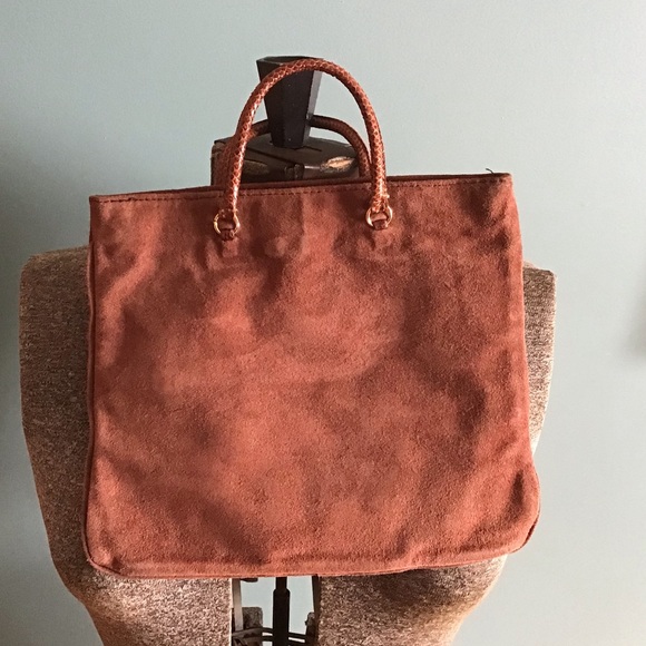 Vintage - Marcel Handbags - VINTAGE MARCEL COGNAC SUEDE & SNAKESKIN PURSE